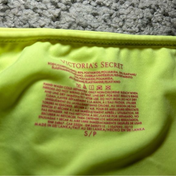 Victorias Secret Neon Yellow Mesh The Gorgeous Push Up Bikini Top & Bottoms Set - Picture 15 of 15